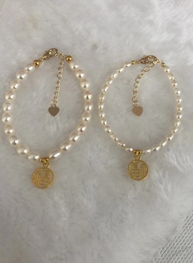 福牌正品强光天然淡水珍珠14k包金手串手链礼物女气质轻奢ins厦门