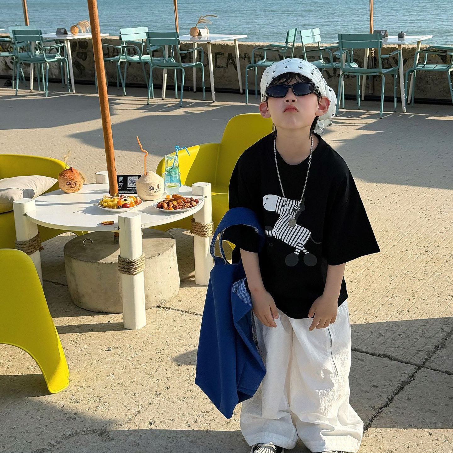 韩系新 2026夏季新款韩版儿童卡通印花纯棉T恤百搭男童短袖上衣潮