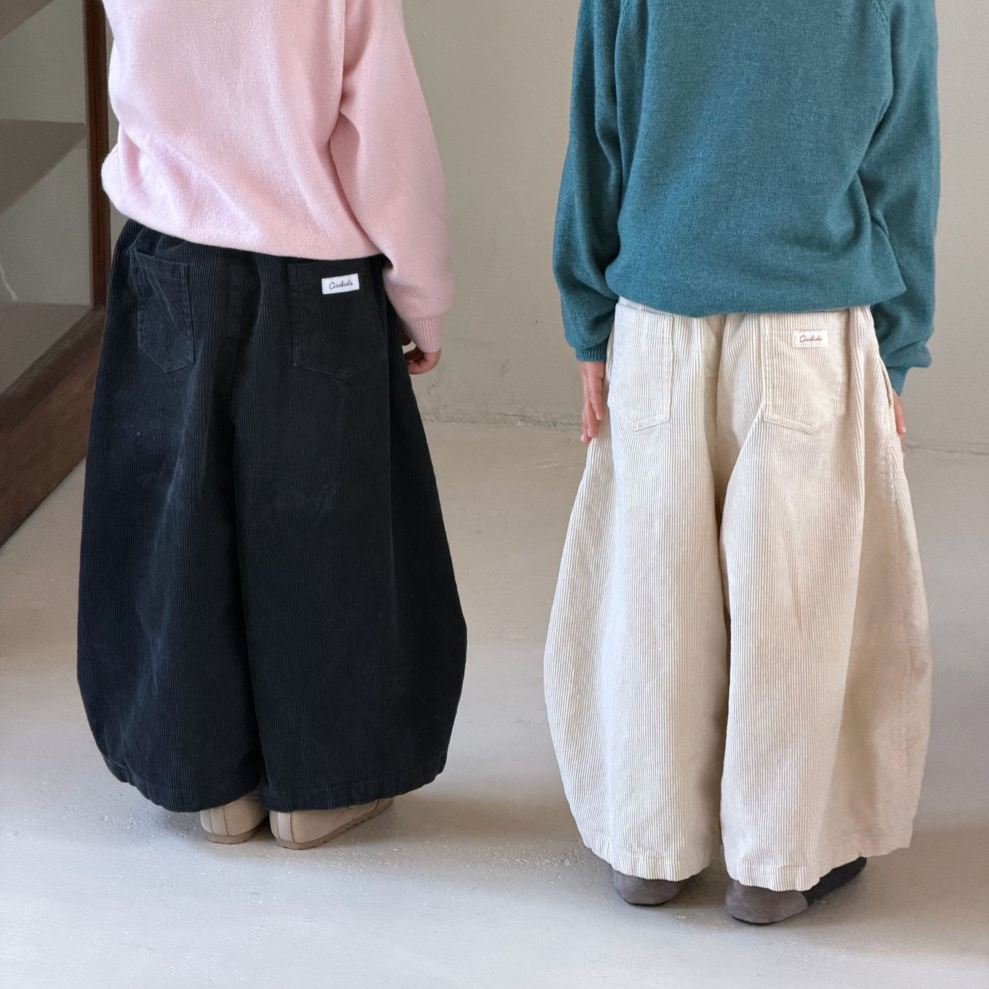 秋季新款儿童灯芯绒阔腿裤韩系男女童宽松萝卜裤宝宝百搭休闲长裤