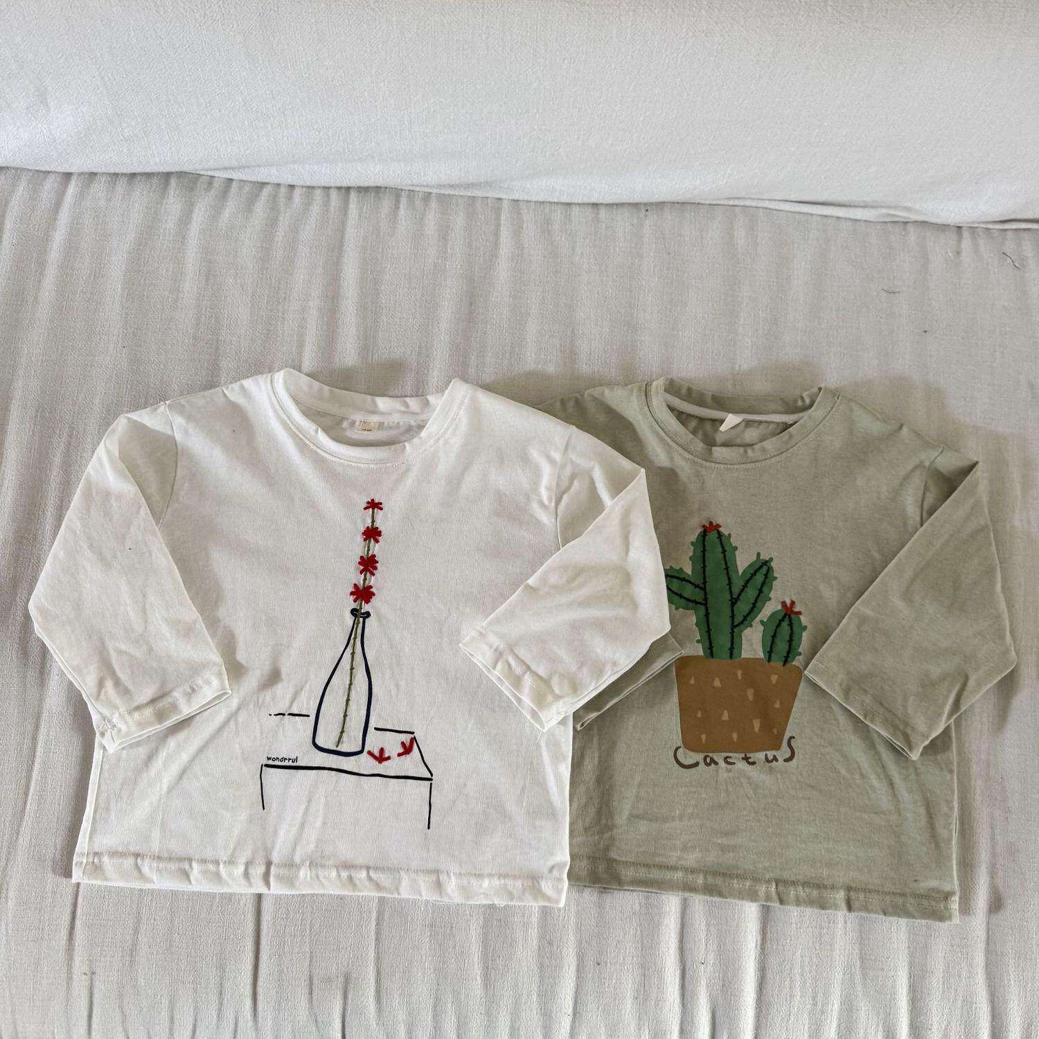 儿童长袖T恤纯棉男童春装女童宽松2026新款春秋季宝宝卡通上衣服