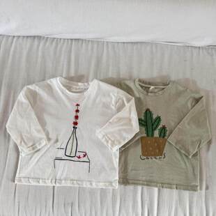 儿童长袖T恤纯棉男童春装女童宽松2026新款春秋季宝宝卡通上衣服