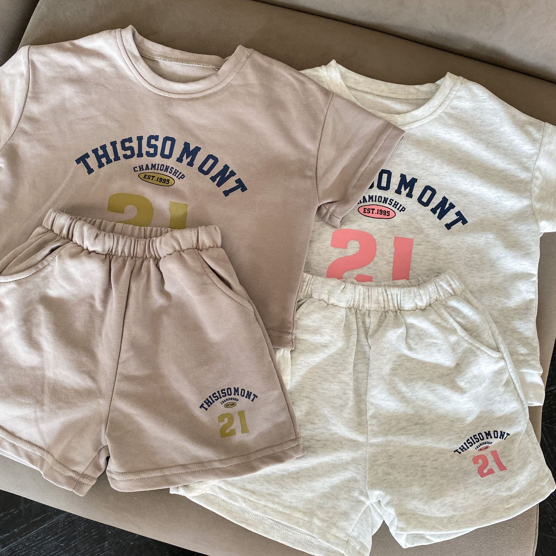 儿童夏季运动套装假两件女童宽松2025新款童装休闲短袖衣服韩系夏