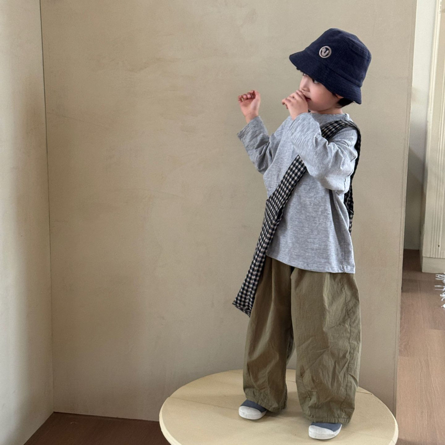 cici儿童春夏季韩系休闲宽松竹节棉长袖T恤男女中小童卡通印花T恤