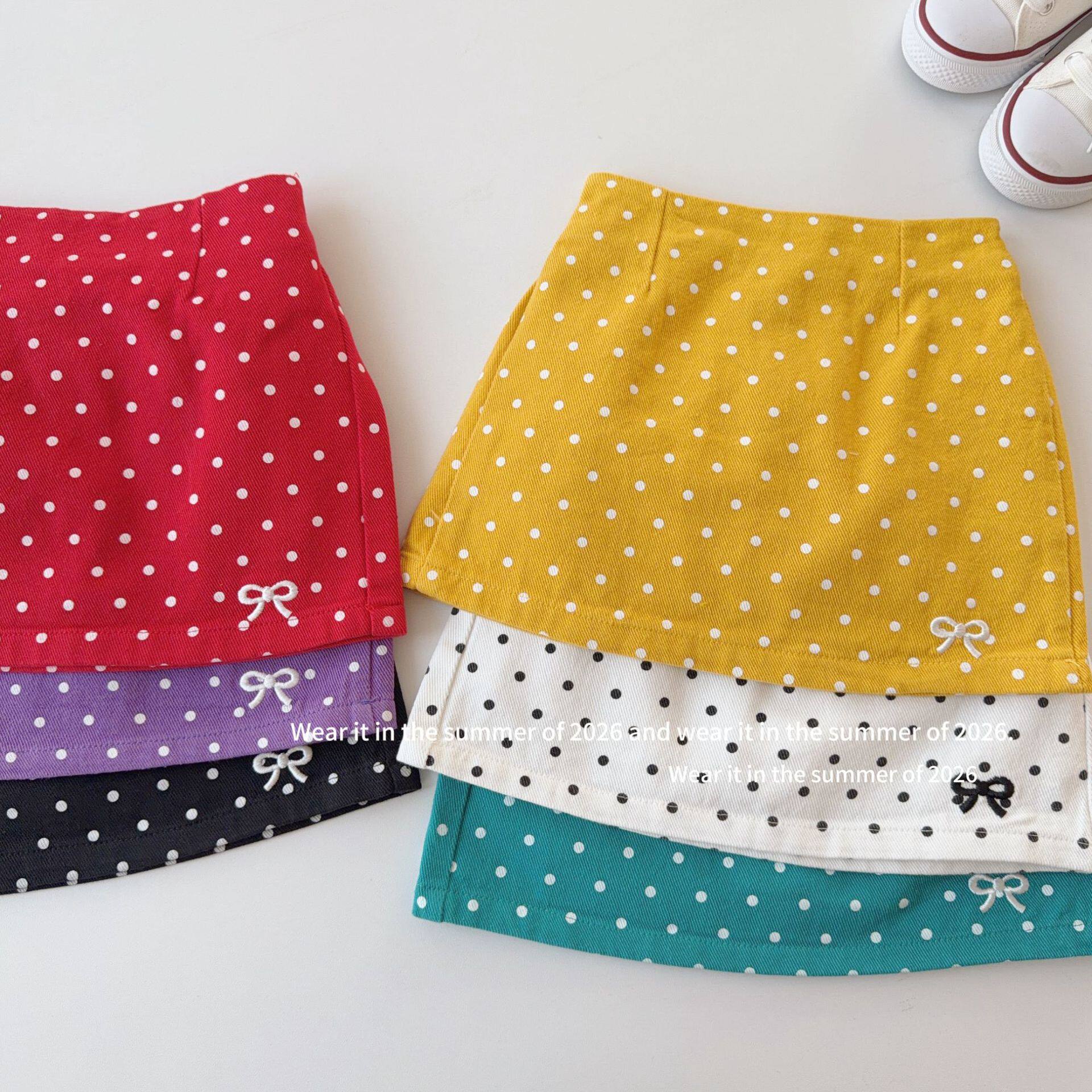 2026春夏季新款韩版半裙 女童辣妹高腰波点半身裙洋气A字短裙裤子