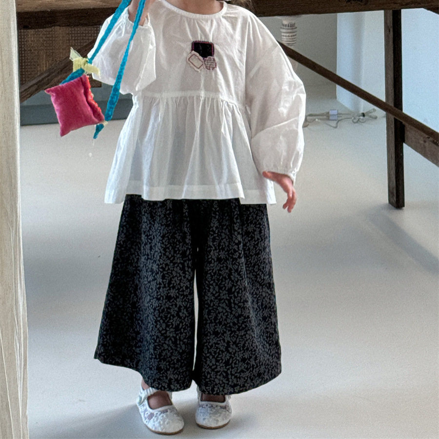 韩系春装女童2026春季新款韩系百搭宽松碎花洋气潮范牛仔裤子阔腿