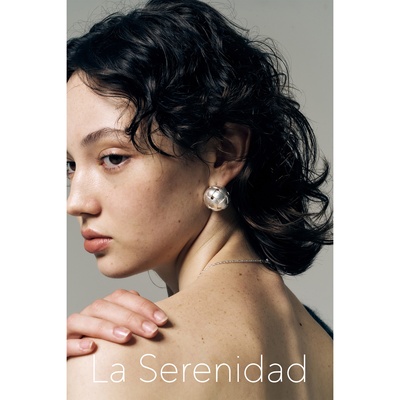 LaSerenidad纯银高级编织球耳钉