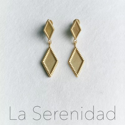 几何双菱形耳环简约绳边法式高级