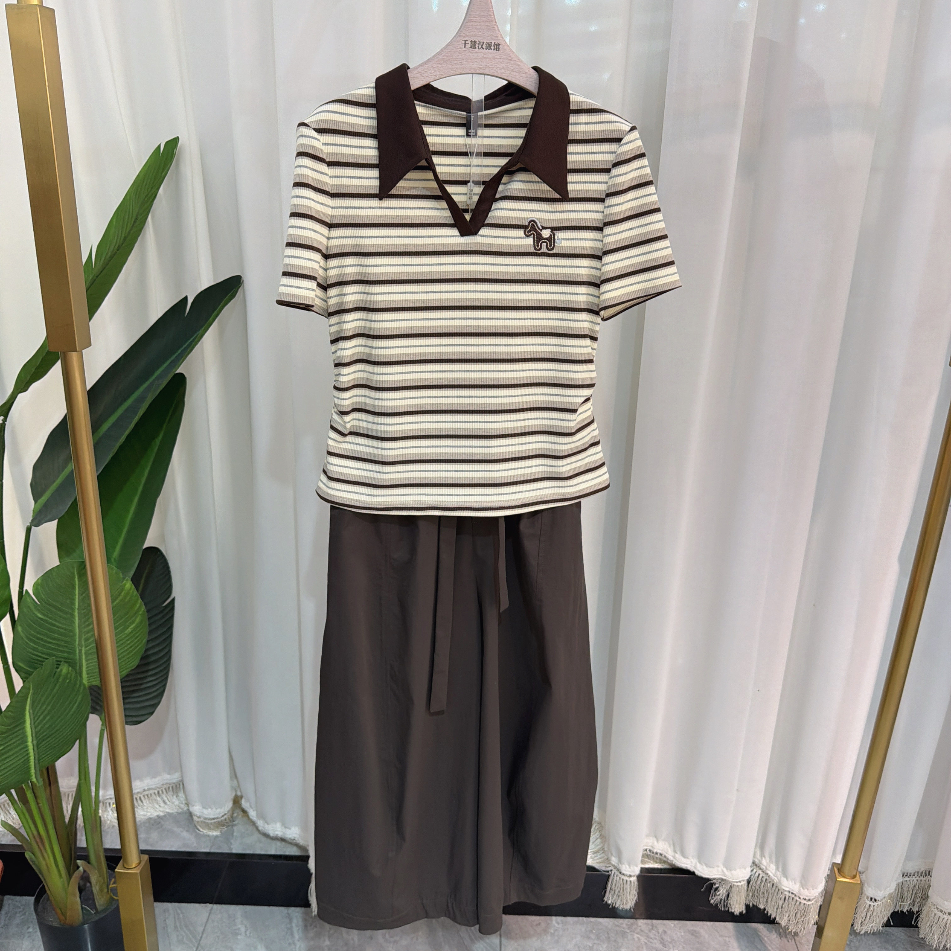 YBT-6B175套裤女条纹上衣裤子