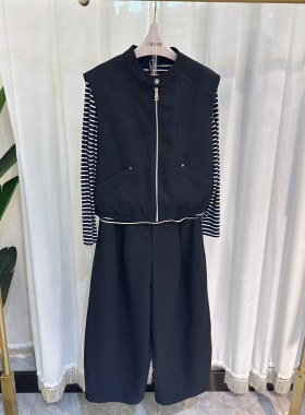 MDG621623时尚套裤女马甲小衫裤子三件套气质2026春季专柜同款