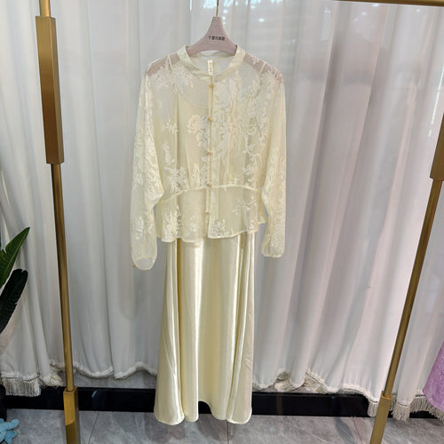 26Q303套裙女印花衬衫上衣吊带裙