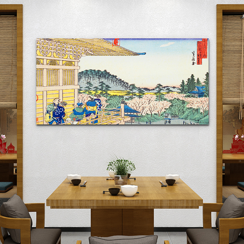 日式浮世绘酒店餐厅挂画日料店画客厅背景墙装饰画和风居酒屋壁画图片