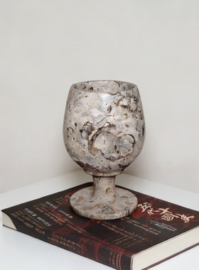中古风宅寂风海底化石珊瑚石巴基斯坦家居装饰摆件手工艺品酒杯