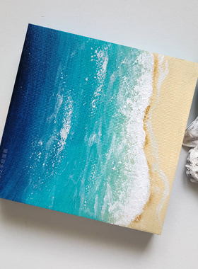海浪文艺风桌面摆件装饰画定制