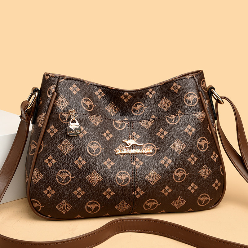 真皮质感女包大容量单肩包2025新款软皮时尚女士斜挎包中年妈妈包