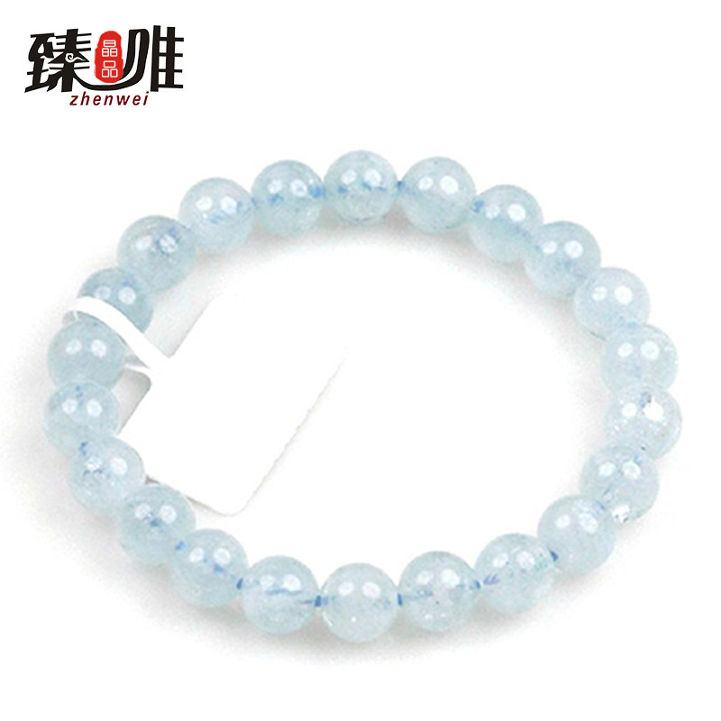 臻唯 天然潤藍藍水晶手鏈 天然海藍寶單圈手鏈 情侶款飾品  送人在類目 飾品/流行首飾/時尚飾品新, 手鍊中 - 來自Buy2taobao.com提供專業的淘寶代購服務