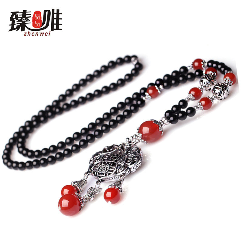 臻唯天然红玛瑙黑玛瑙毛衣链 福字如意藏银民族风长款项链饰品在类目 饰品/流行首饰/时尚饰品新, 项链中 - 来自Buy2taobao.com提供专业的淘宝代购服务