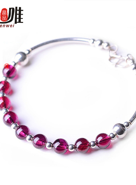 天然石榴石水晶手串