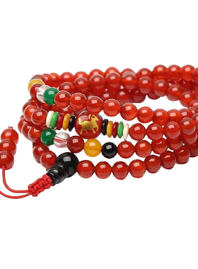 天然红玛瑙佛珠手链1
