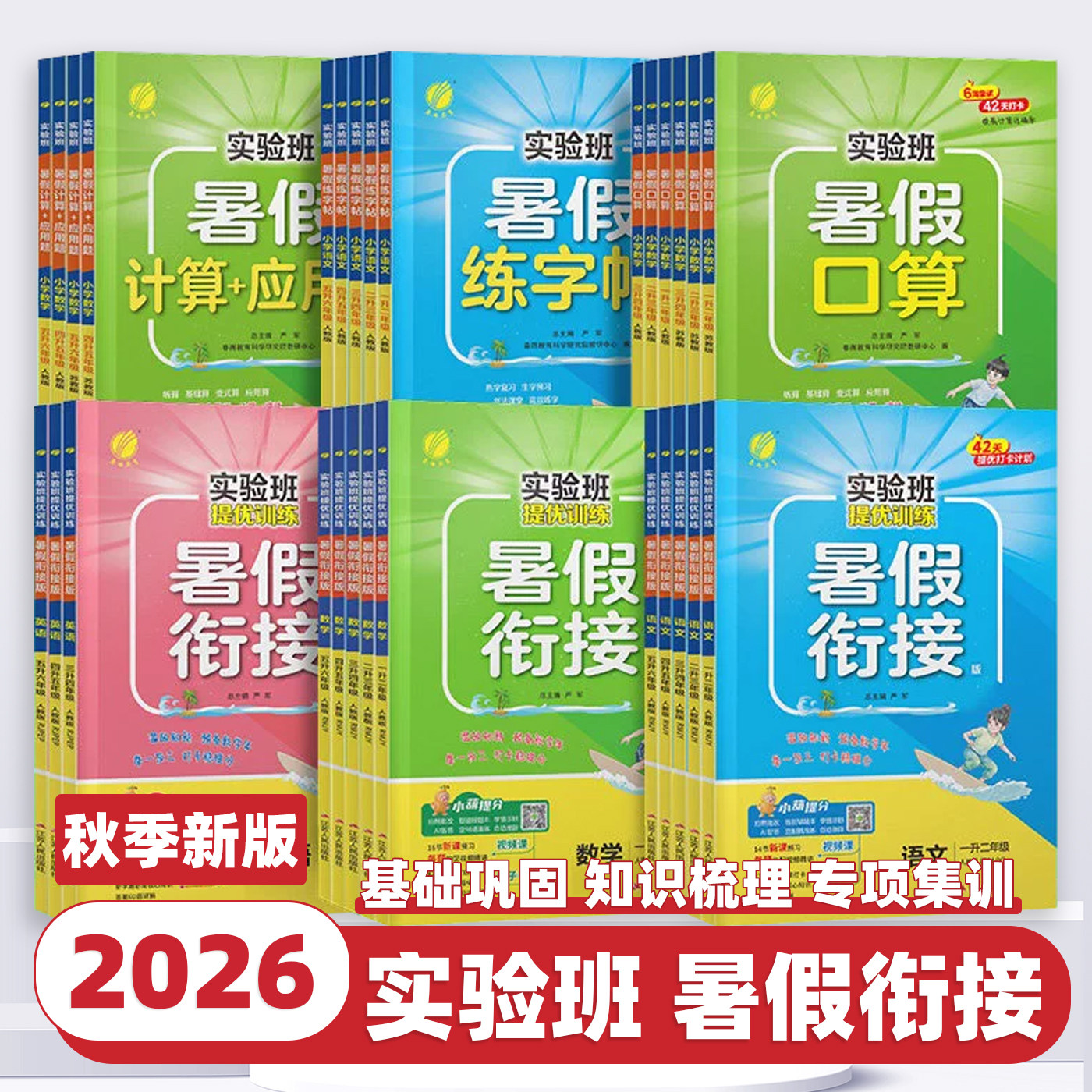 2026新版实验班暑假衔接一升二升三升四升五升六年级语文数学英语人教版苏教北师练习册小学生同步暑假作业提优训练一本通春雨教育