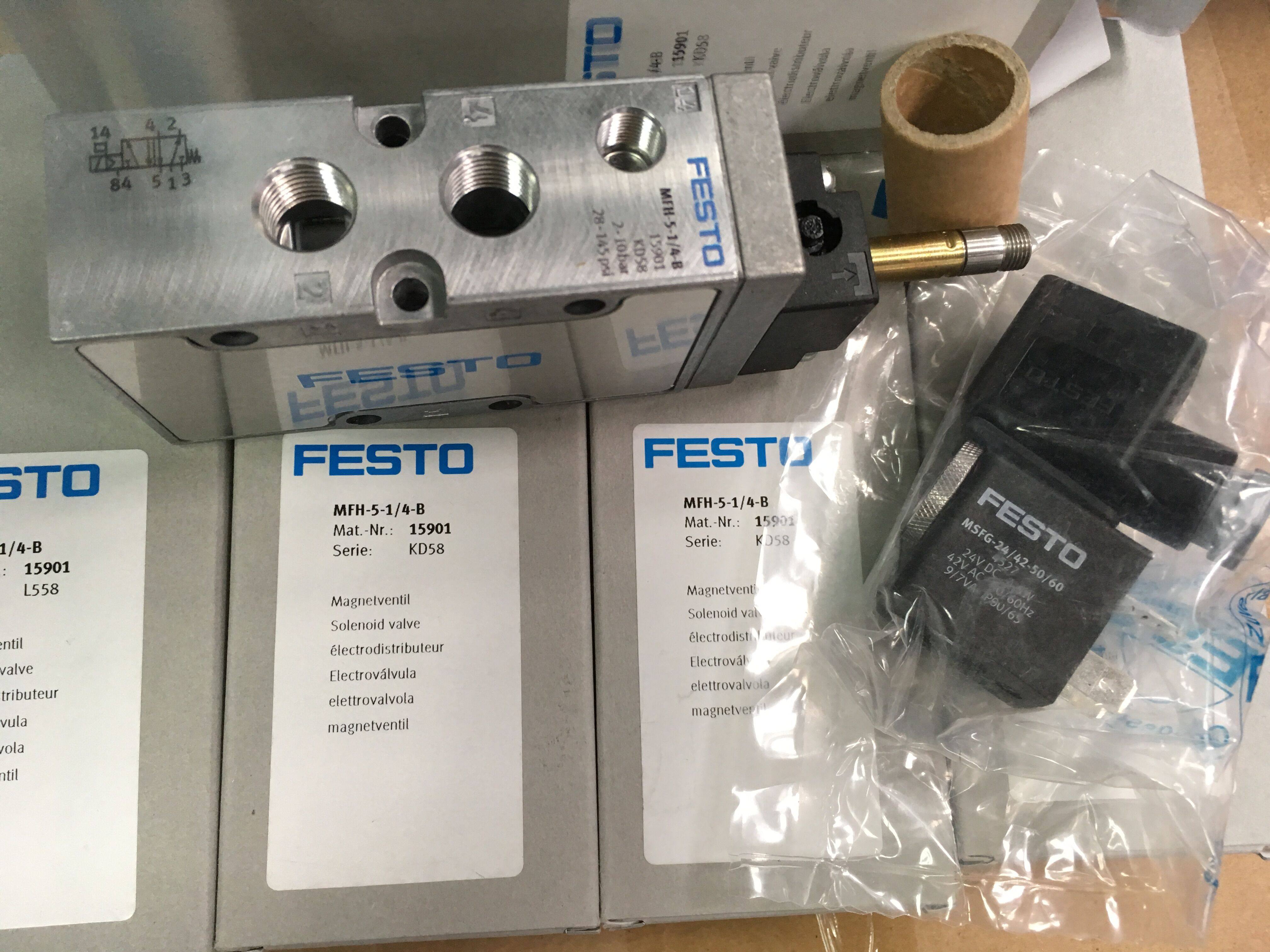 FESTO 正品电磁阀 MFH-5-1/4-B 15901 线圈 MSFG-24/42-50/60