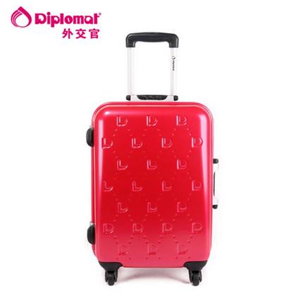 Diplomat外交官正品TA-296铝框20寸登机箱婚庆红行李箱ABS拉杆箱