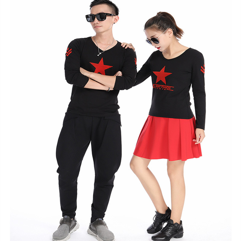 广场舞新款长袖五角星