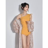 2025比基尼性感内衣温泉遮肉罩衫 橘子花海 连体海边度假游泳衣