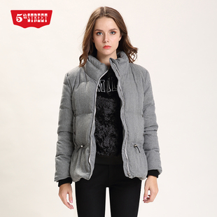 第五街冬季女装韩版加厚立领羽绒服短款保暖外套051406-184A0