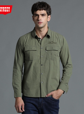 第五街春秋男士修身长袖衬衫商务休闲男青年衬衣630501-193A0