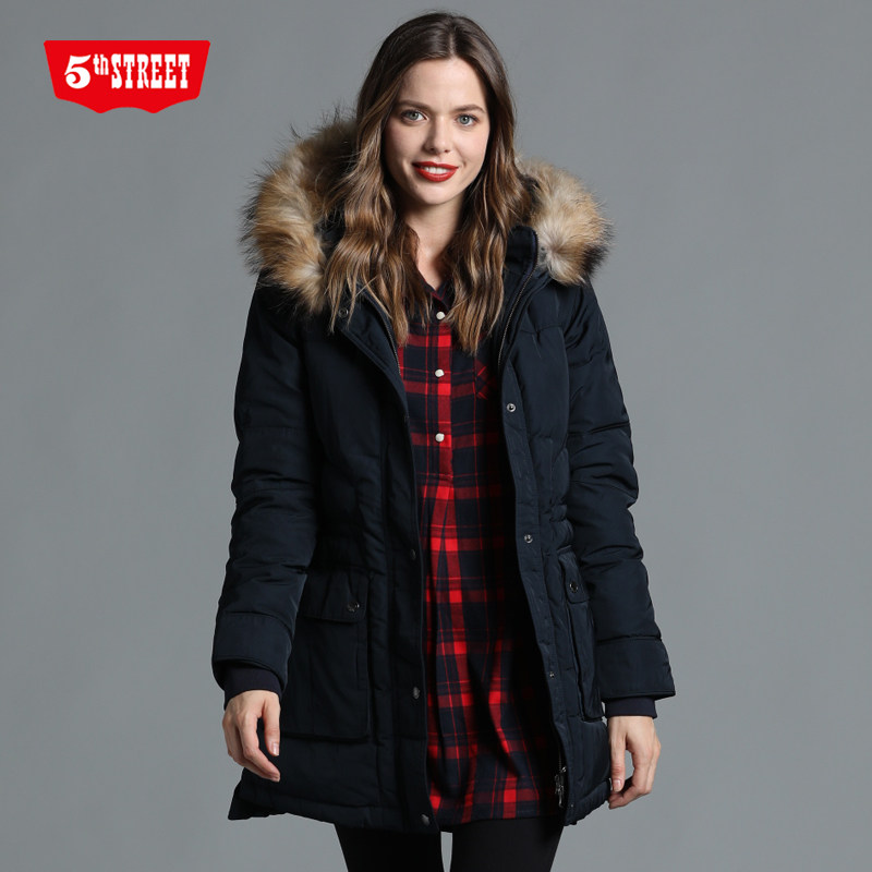 第五街冬加厚毛领连帽羽绒服女装保暖宽松帅气外套651408-174,女装/女士精品,羽绒服,淘宝优惠券,粉丝福利购,淘宝优惠卷