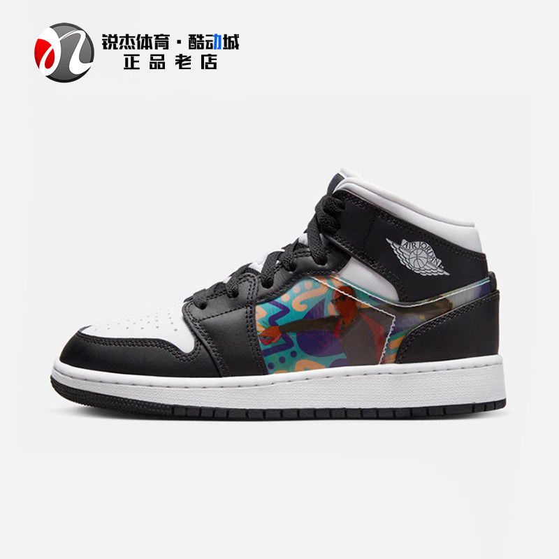耐克Nike黑白闪卡女子大童篮球鞋