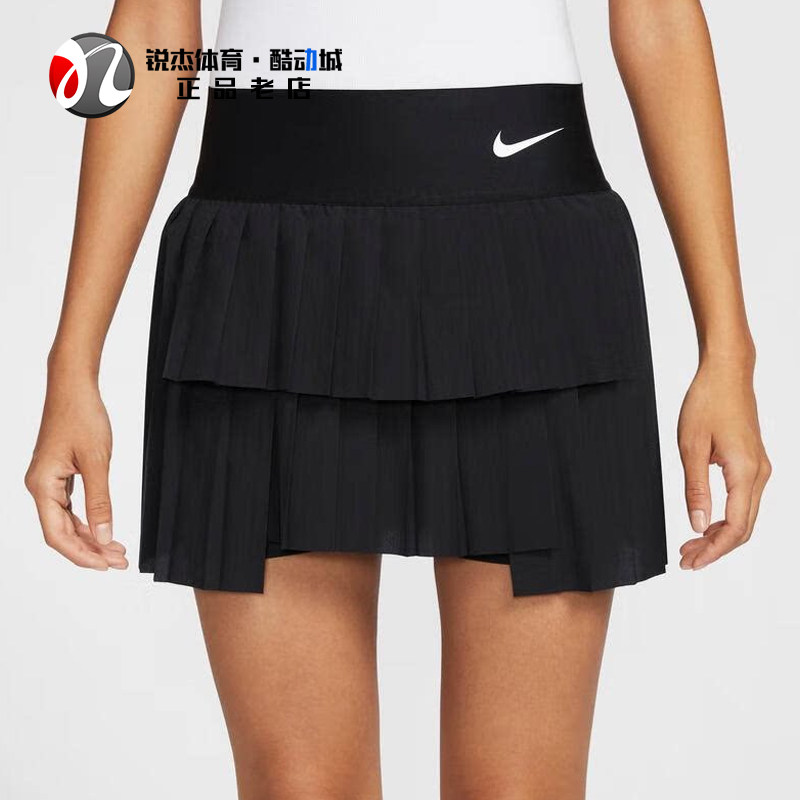 耐克Nike 女子速干带底裤三层蛋糕短裙网球半身裙CV4679-010 100
