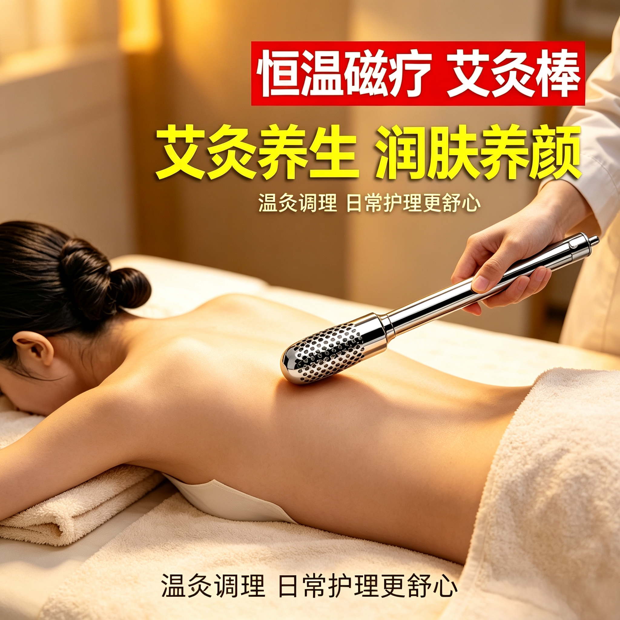 宜圣高端木盒磁疗纯铜温灸棒
