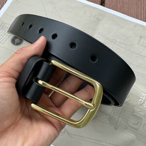 手工意大利植鞣革黄铜针扣腰带