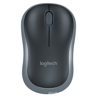 办公鼠标 罗技 无线鼠标 M185鼠标 对称鼠标黑色灰边 Logitech