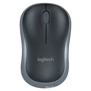 办公鼠标 罗技 无线鼠标 M185鼠标 对称鼠标黑色灰边 Logitech