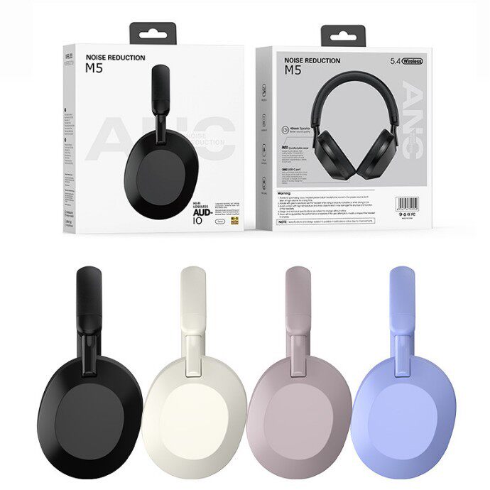 2026爆款降噪ANC跨境M5头戴式蓝牙耳机真无线高品质HIFI音质