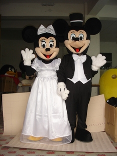 米奇米妮行走卡通人偶服装 cos套头道具玩偶服婚礼米老鼠人穿衣服