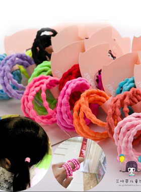 拇指发圈彩色小藕节扎头绳不褪色不变形儿童扎头发皮筋宝宝发圈