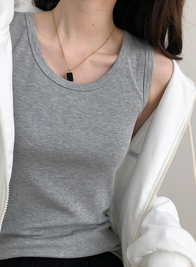 基础内搭外穿弹力螺纹吊带背心女2024新韩版显瘦无袖打底上衣春秋
