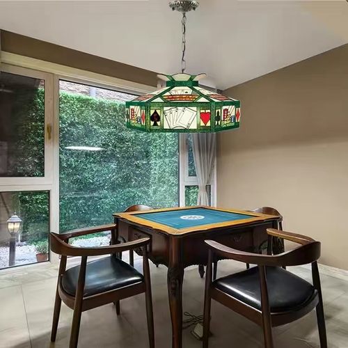 蒂凡尼棋牌室会所彩色玻璃吊灯