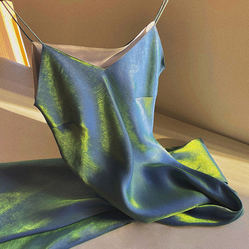 cicidream2025春夏季新款 青绿色人鱼吊带超长流畅垂坠修身连衣裙