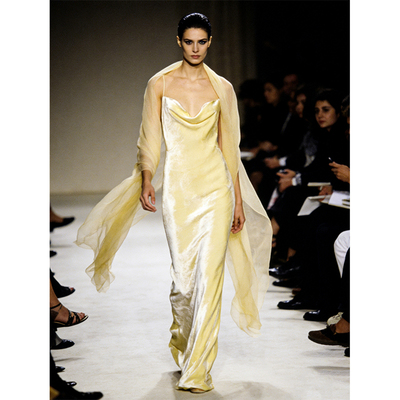 cicidream丝绒荡领露背连衣长裙