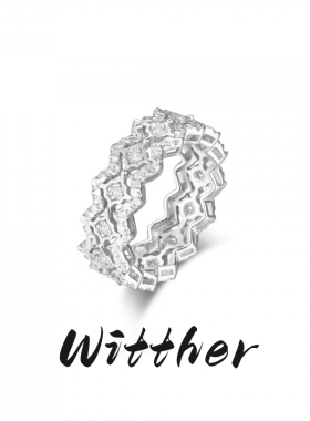 Witther镂空镶钻戒指女小众
