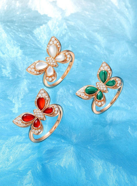 Witther小众设计红玛瑙戒指法式精致轻奢高级感925银尾戒新年礼物