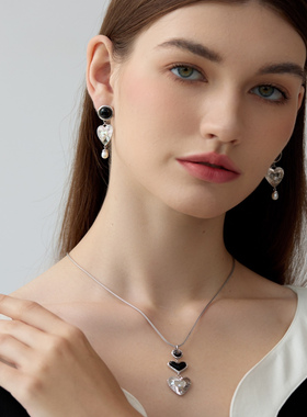 SOLDEVERANO蕃秀小众设计芯心相印项链轻奢高级感925银爱心锁骨链