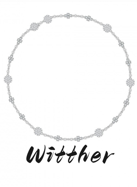 Witther原创设计白钻花朵锁骨链女小众轻奢高级满钻925纯银项链