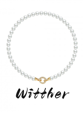 Witther小众设计珍珠项链女轻奢925银高级感通勤微镶钻石锁骨链