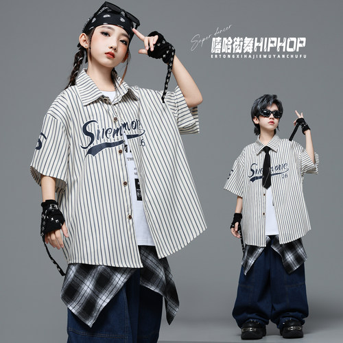 popping衣服儿童嘻哈街舞演出服
