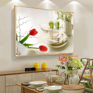 费 免邮 饰画有框画壁画单幅 餐厅饭厅厨房挂画墙画现代简约水果花卉装